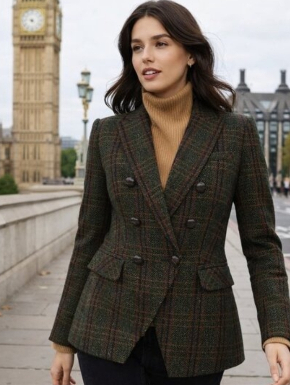 NWOT Veronica Beard Miller Wool Green Plaid Dickey Jacket Blazer Size 2